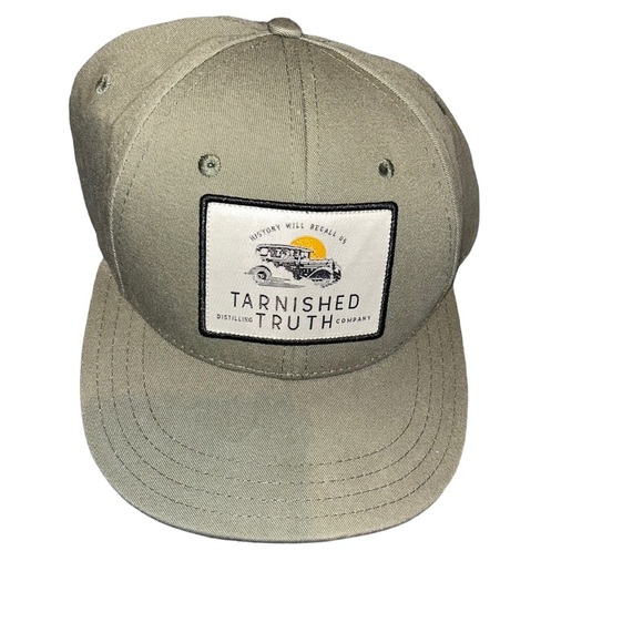New Olive Tarnished Truth Distilling Co Hat Cap  Bourbon Whiskey trucker - Picture 1 of 3